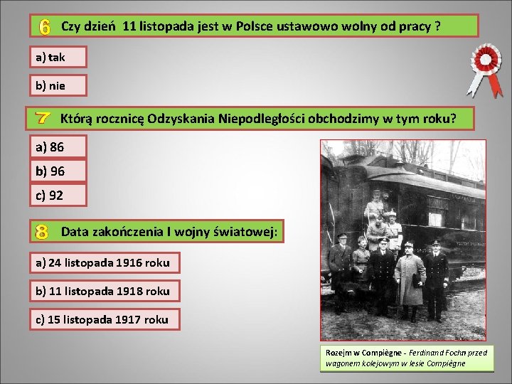 Czy dzień 11 listopada jest w Polsce ustawowo wolny od pracy ? a) tak