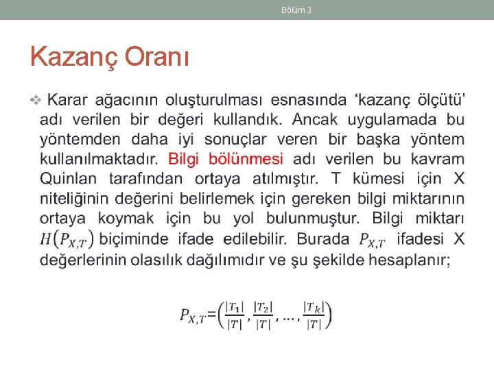 Bölüm 3 Kazanç Oranı • 