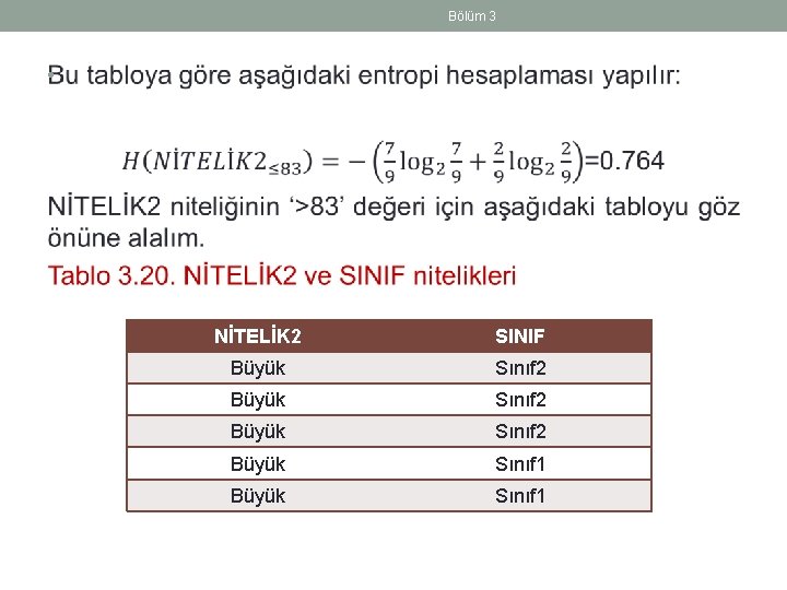 Bölüm 3 • NİTELİK 2 SINIF Büyük Sınıf 2 Büyük Sınıf 1 