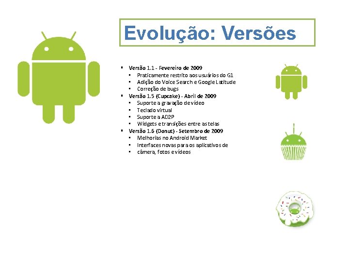 Evolução: Versões Versão 1. 1 - Fevereiro de 2009 • Praticamente restrito aos usuários