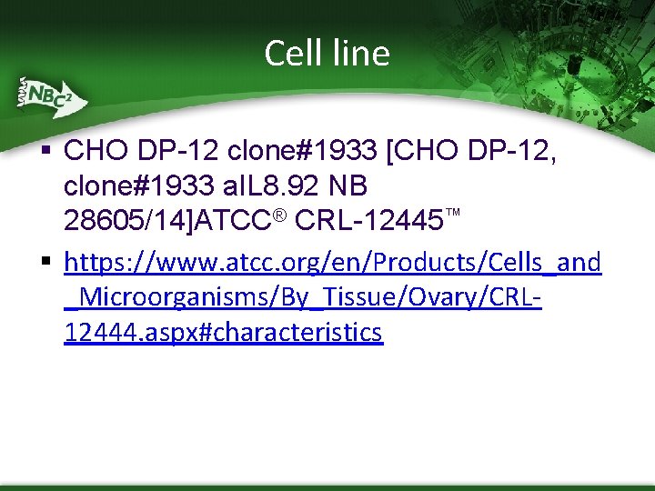 Cell line § CHO DP-12 clone#1933 [CHO DP-12, clone#1933 a. IL 8. 92 NB