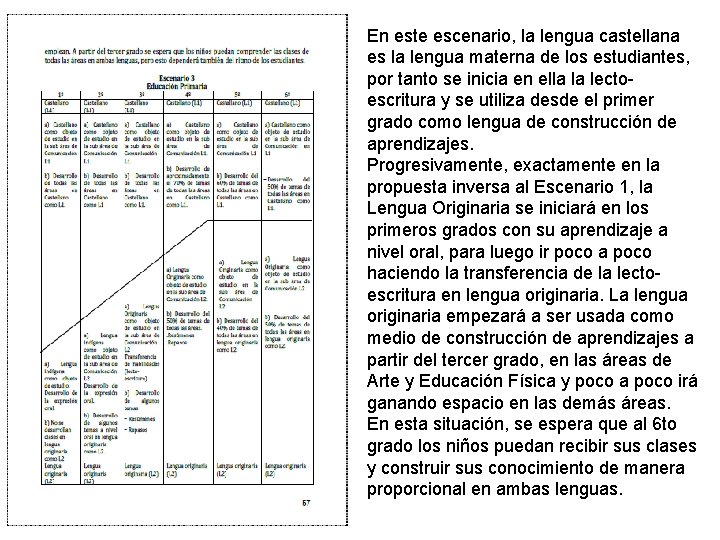 En este escenario, la lengua castellana es la lengua materna de los estudiantes, por