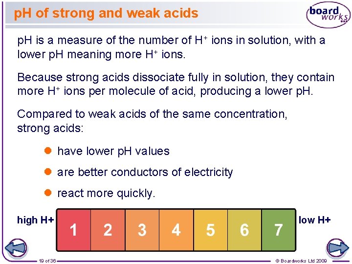 p. H of strong and weak acids p. H is a measure of the