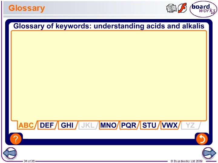 Glossary 34 of 36 © Boardworks Ltd 2009 