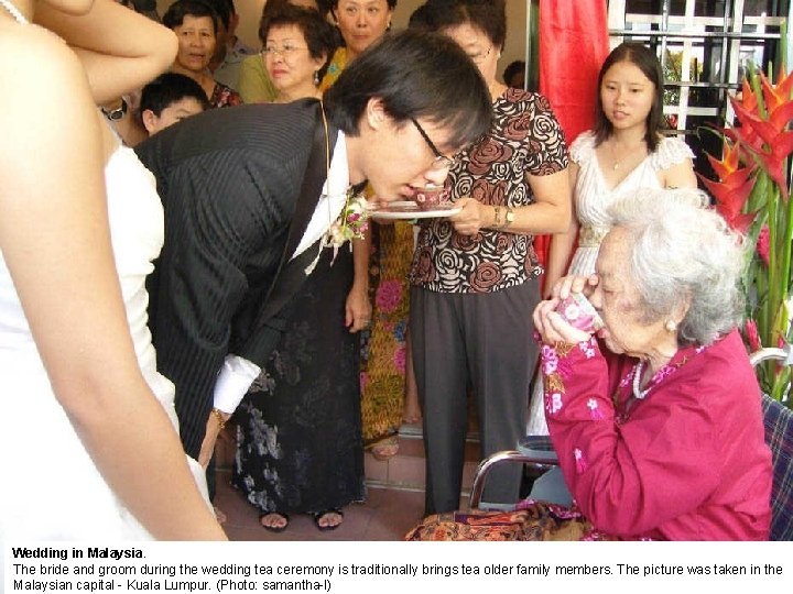 Wedding in Malaysia. The bride and groom during the wedding tea ceremony is traditionally