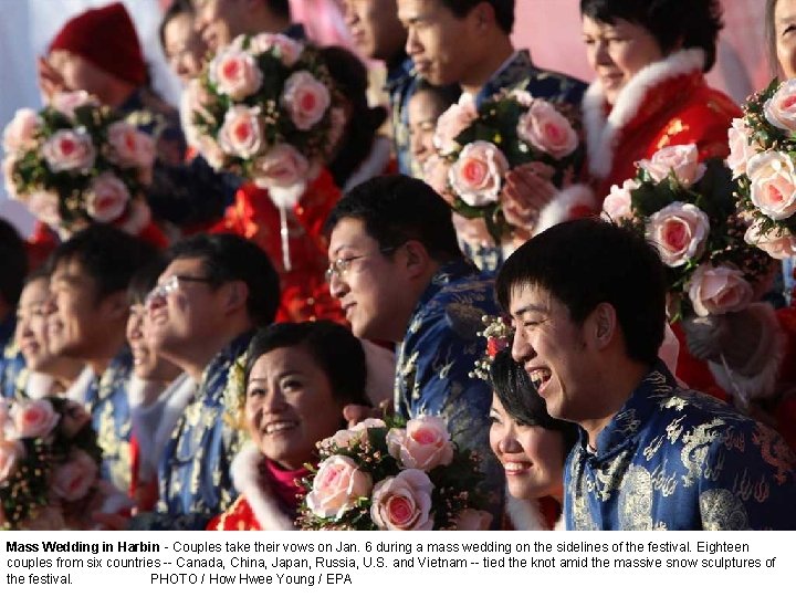 Mass Wedding in Harbin - Couples take their vows on Jan. 6 during a