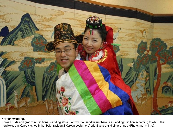 Korean wedding. Korean bride and groom in traditional wedding attire. For two thousand years