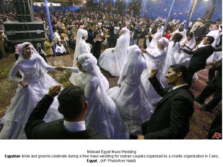 Mideast Egypt Mass Wedding Egyptian bride and grooms celebrate during a free mass wedding