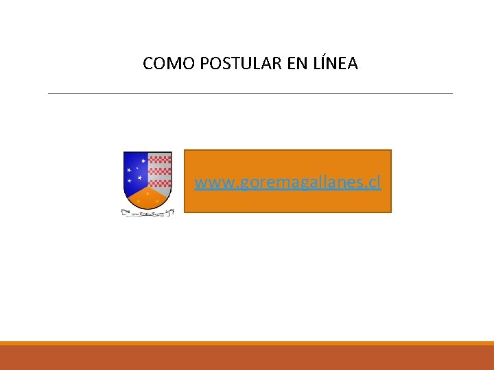 COMO POSTULAR EN LÍNEA www. goremagallanes. cl 