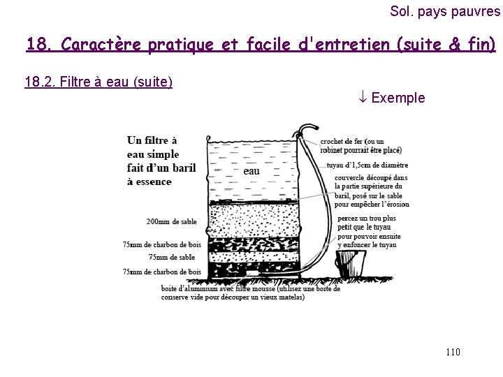 Sol. pays pauvres 18. Caractère pratique et facile d'entretien (suite & fin) 18. 2.