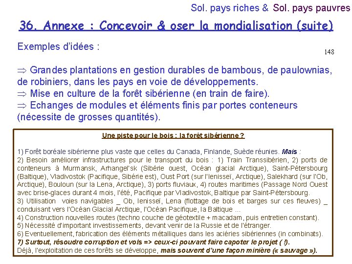 Sol. pays riches & Sol. pays pauvres 36. Annexe : Concevoir & oser la