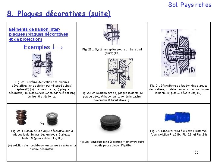 8. Plaques décoratives (suite) Sol. Pays riches Eléments de liaison interplaques (plaques décoratives et