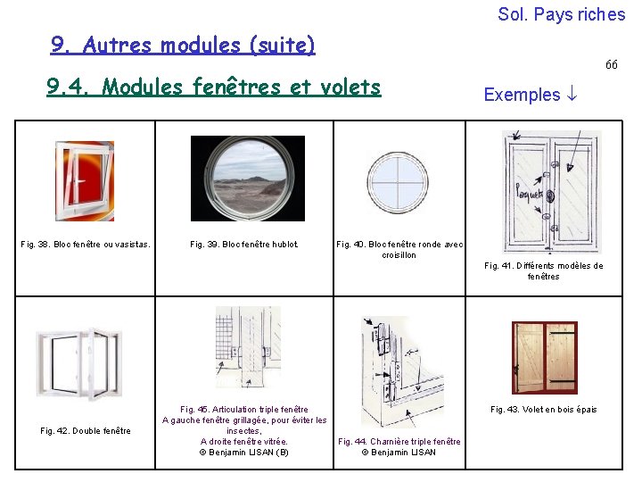 Sol. Pays riches 9. Autres modules (suite) 9. 4. Modules fenêtres et volets Fig.