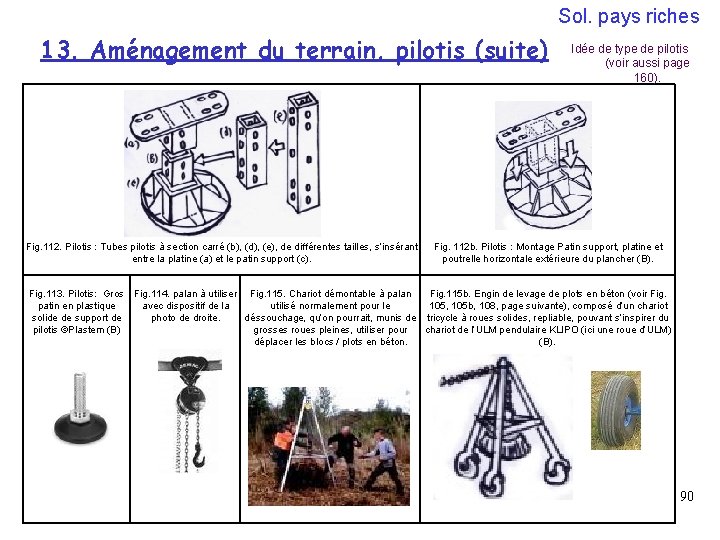 Sol. pays riches 13. Aménagement du terrain, pilotis (suite) Fig. 112. Pilotis : Tubes