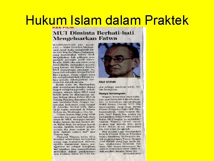 Hukum Islam dalam Praktek 