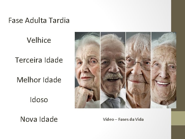 Fase Adulta Tardia Velhice Terceira Idade Melhor Idade Idoso Nova Idade Vídeo – Fases