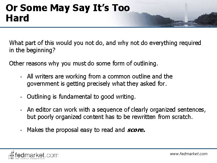 Or Some May Say It’s Too Hard What part of this would you not
