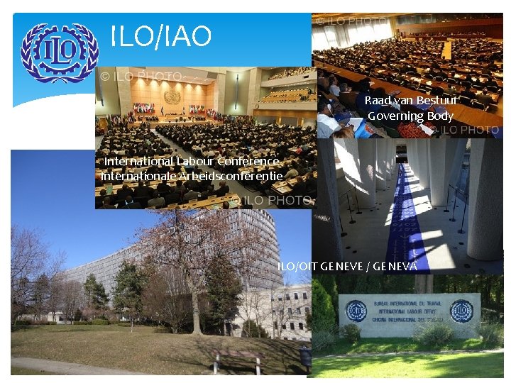 ILO/IAO Raad van Bestuur Governing Body International Labour Conference Internationale Arbeidsconferentie ILO/OIT GENEVE /