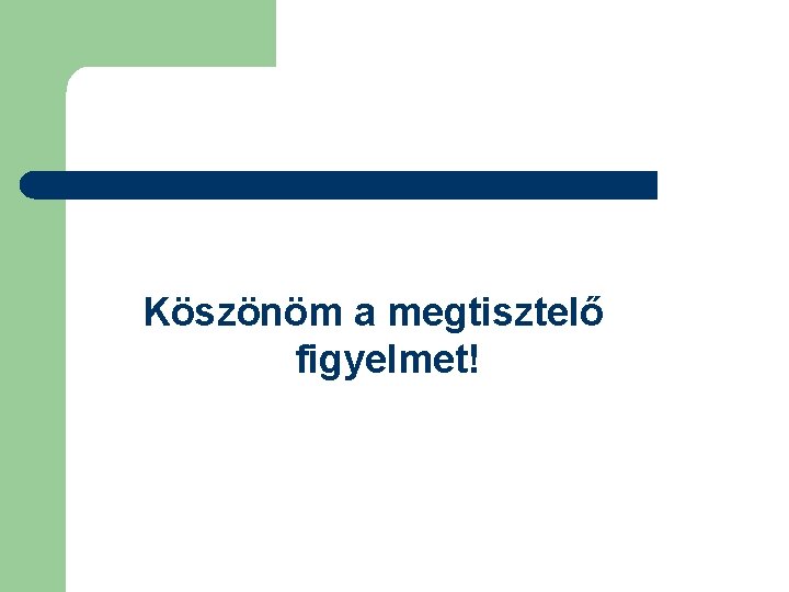 Köszönöm a megtisztelő figyelmet! 