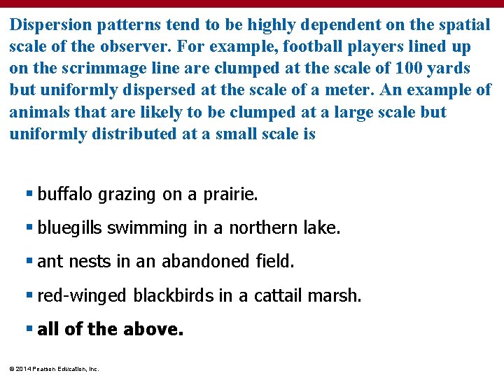 Dispersion patterns tend to be highly dependent on the spatial scale of the observer.