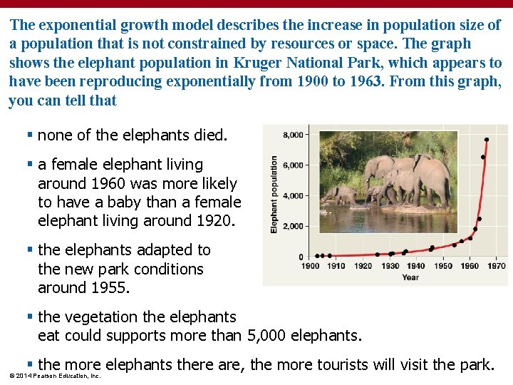 The exponential growth model describes the increase in population size of a population that