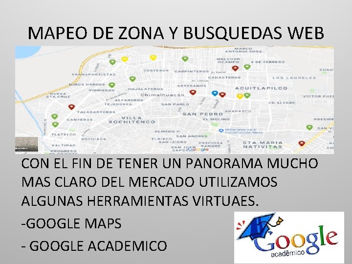 MAPEO DE ZONA Y BUSQUEDAS WEB CON EL FIN DE TENER UN PANORAMA MUCHO