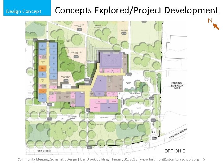  Design Concepts Explored/Project Development N OPTION C Community Meeting: Schematic Design | Bay