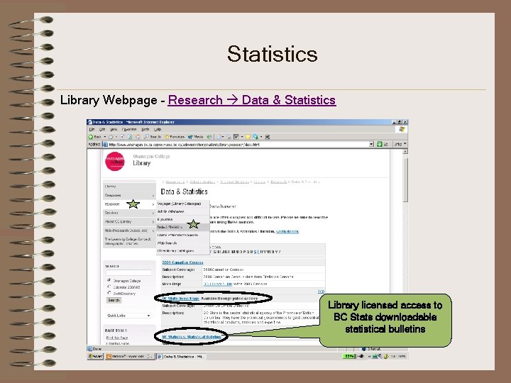 Statistics Library Webpage – Research Data & Statistics Library licensed access to BC Stats