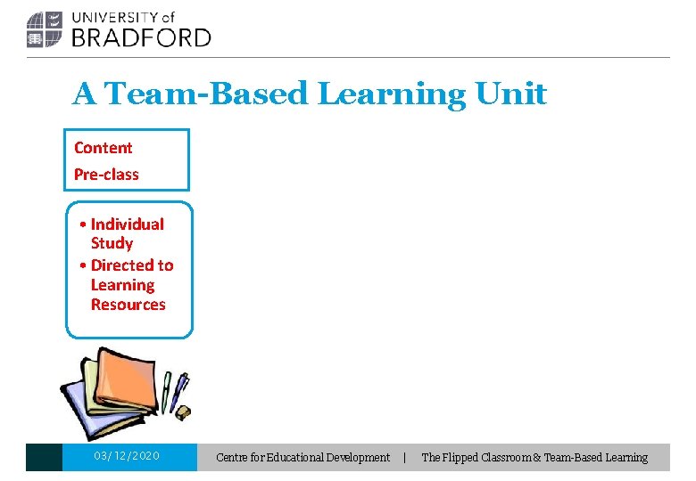 A Team-Based Learning Unit Content Pre-class • Individual Study • Directed to Learning Resources