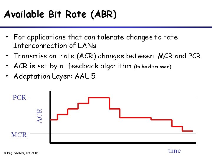 Available Bit Rate (ABR) • For applications that can tolerate changes to rate Interconnection