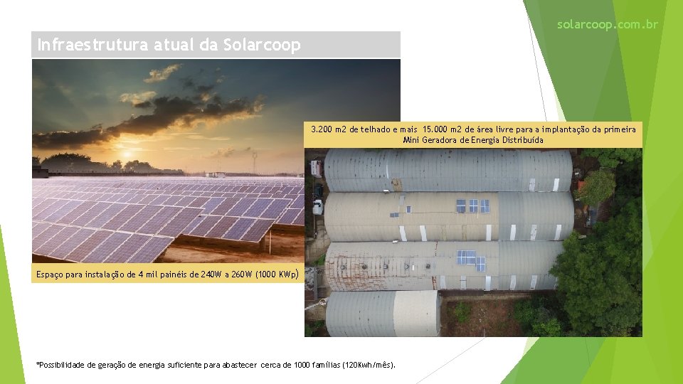 solarcoop. com. br Infraestrutura atual da Solarcoop 3. 200 m 2 de telhado e