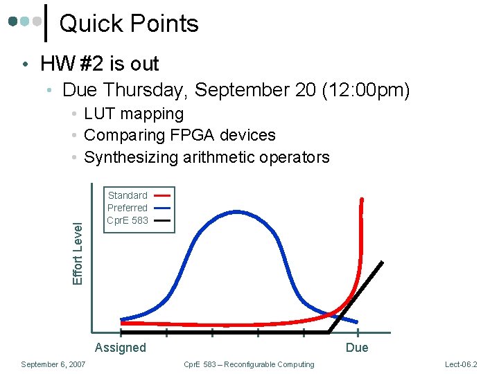Quick Points • HW #2 is out • Due Thursday, September 20 (12: 00