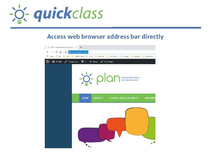 Access web browser address bar directly 