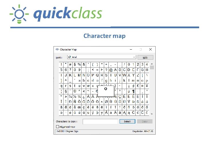 Character map 