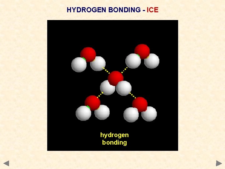 HYDROGEN BONDING - ICE hydrogen bonding 