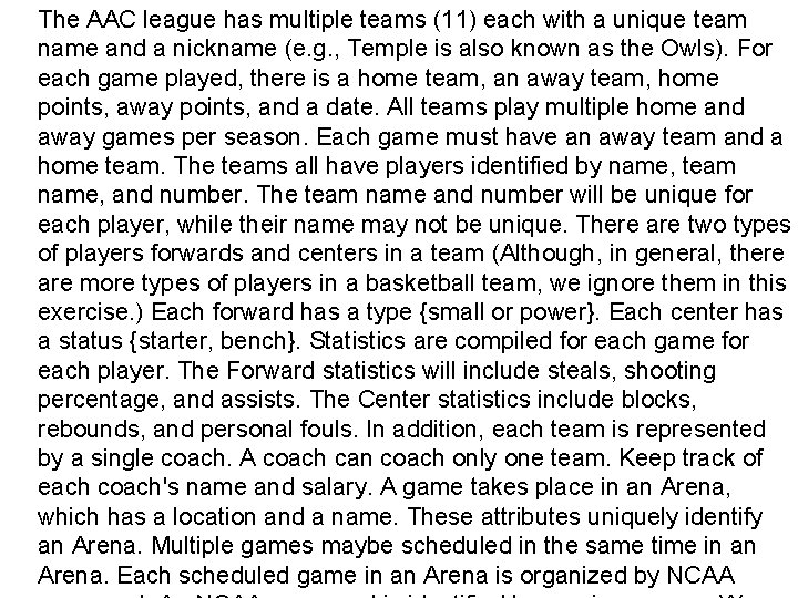 The AAC league has multiple teams (11) each with a unique team name and The AAC league has multiple teams (11) each with a unique team name and