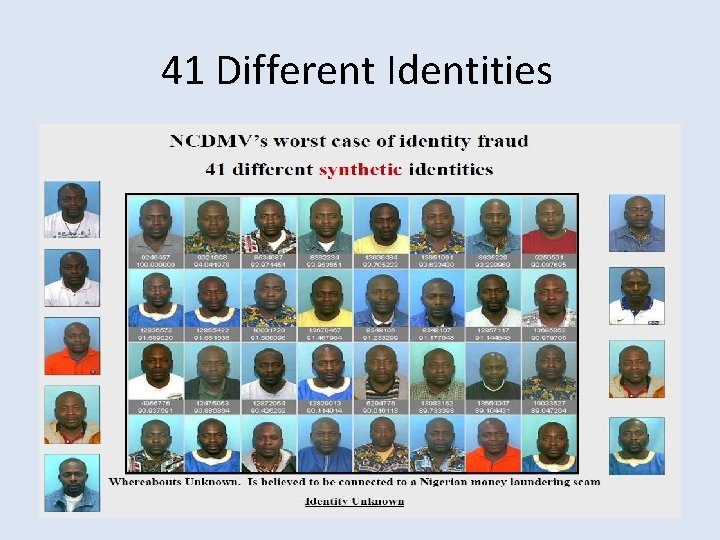 41 Different Identities 