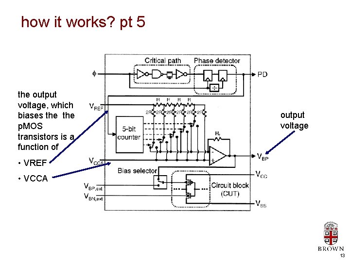 how it works? pt 5 the output voltage, which biases the p. MOS transistors