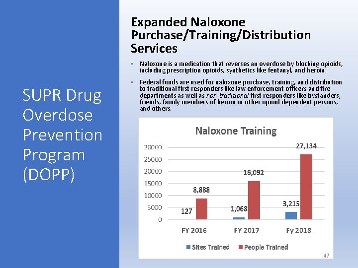 Expanded Naloxone Purchase/Training/Distribution Services • Naloxone is a medication that reverses an overdose by