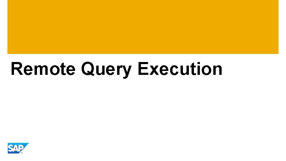 Remote Query Execution 