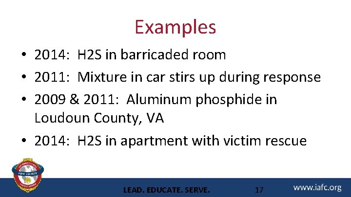 Examples • 2014: H 2 S in barricaded room • 2011: Mixture in car