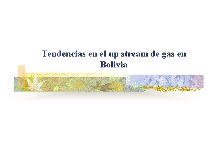 Tendencias en el up stream de gas en Bolivia 