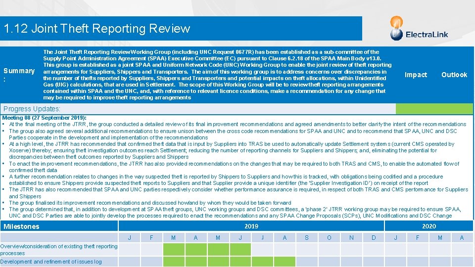 1. 12 Joint Theft Reporting Review Summary : The Joint Theft Reporting Review Working