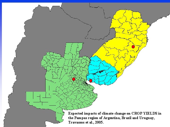 Expected impacts of climate change on CROP YIELDS in the Pampas region of Argentina,