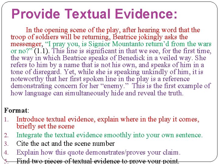 Provide Textual Evidence: In the opening scene of the play, after hearing word that