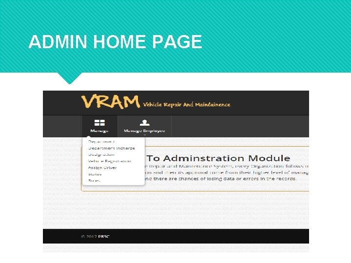 ADMIN HOME PAGE 