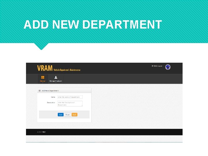 ADD NEW DEPARTMENT 