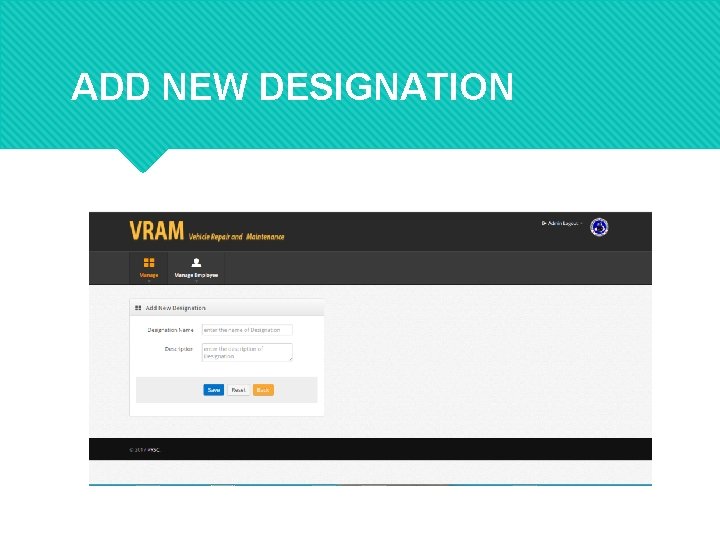 ADD NEW DESIGNATION 