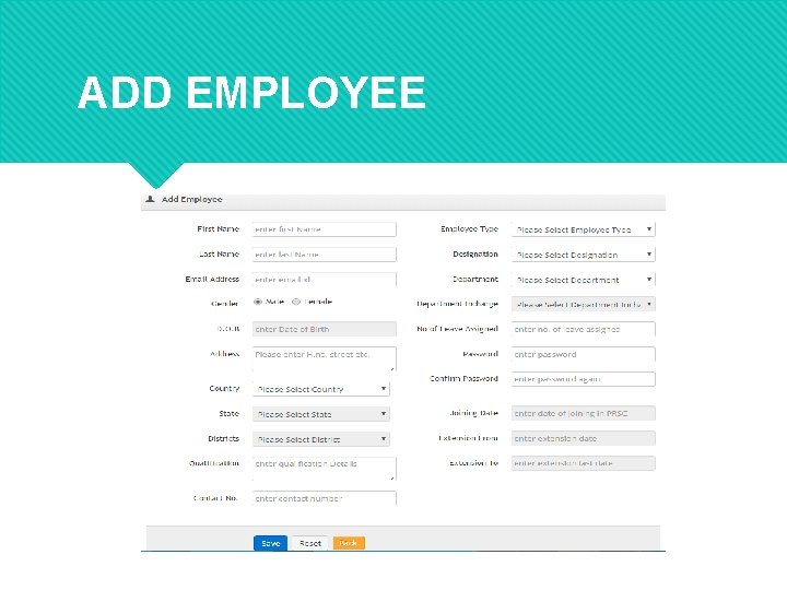 ADD EMPLOYEE 
