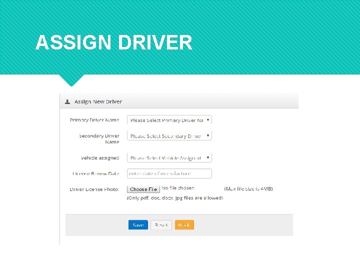 ASSIGN DRIVER 